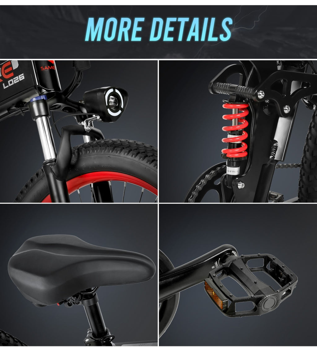 E-Bike SAMEBIKE LO26 plus Electric Mountain Bike 48V 15AH 26" Bicycle Upgraded