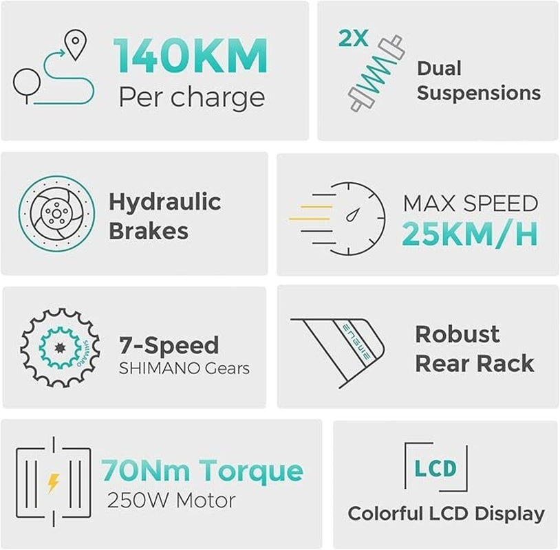 ENGWE E26 ST 26" Electric Bike 250W 48V 16AH E-Bike Commuter Mountain Bicycle