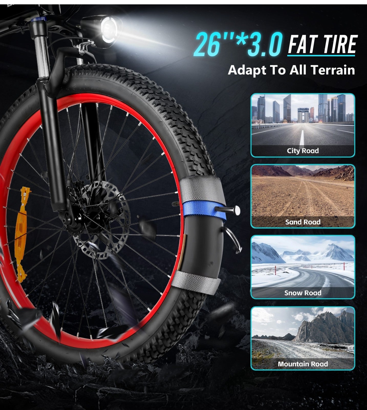 E-Bike SAMEBIKE LO26 plus Electric Mountain Bike 48V 15AH 26" Bicycle Upgraded