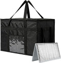 70L Insulated Thermal Bag for Food Delivery – Extra Large Cooler Bag, Heavy Duty Foldable Cool Bag for Grocery Shopping, Picnic & Commercial Use (Black)