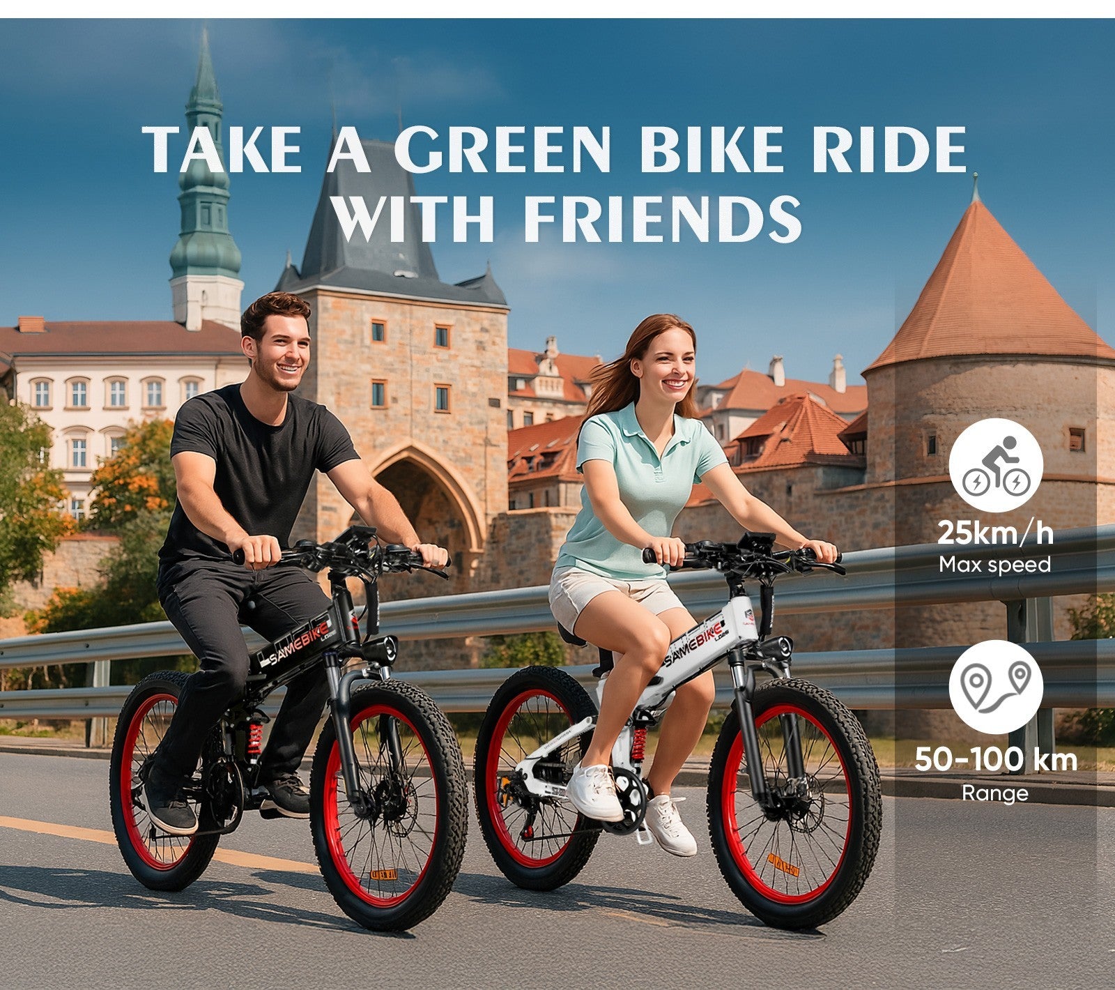 E-Bike SAMEBIKE LO26 plus Electric Mountain Bike 48V 15AH 26" Bicycle Upgraded