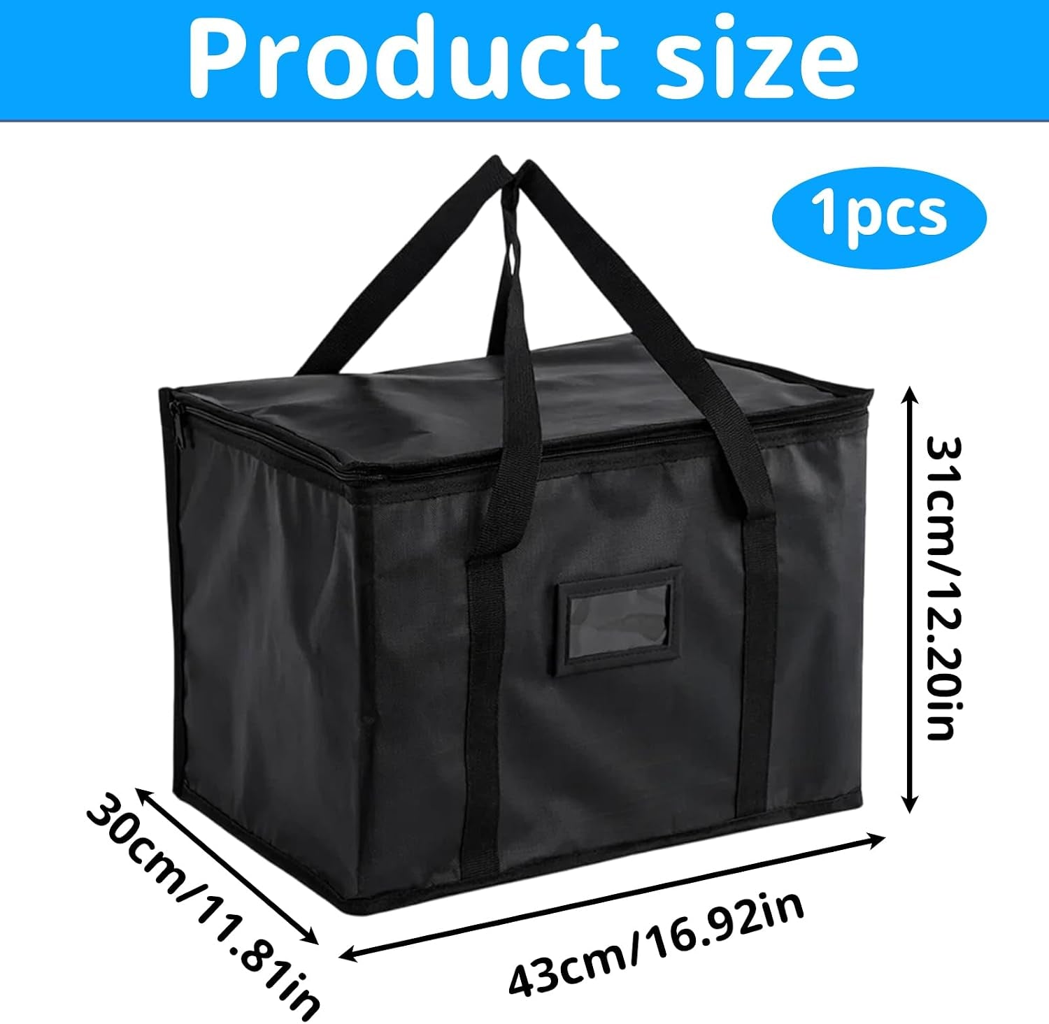 Food Delivery Bag, 50L Uber Eats Delivery Bag with Advanced Thermal Technology, Professional Thermal Bag with Woven Fabric for Temperature Retention,For Groceries,Outdoor Events, and Pizza Delivery